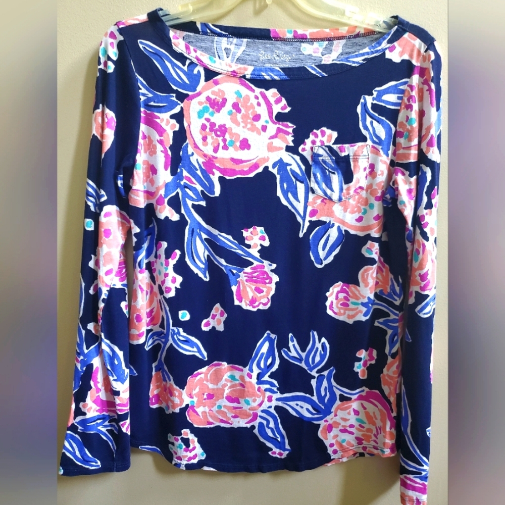 Lilly Pulitzer Tayla Top Pom Poms Size M